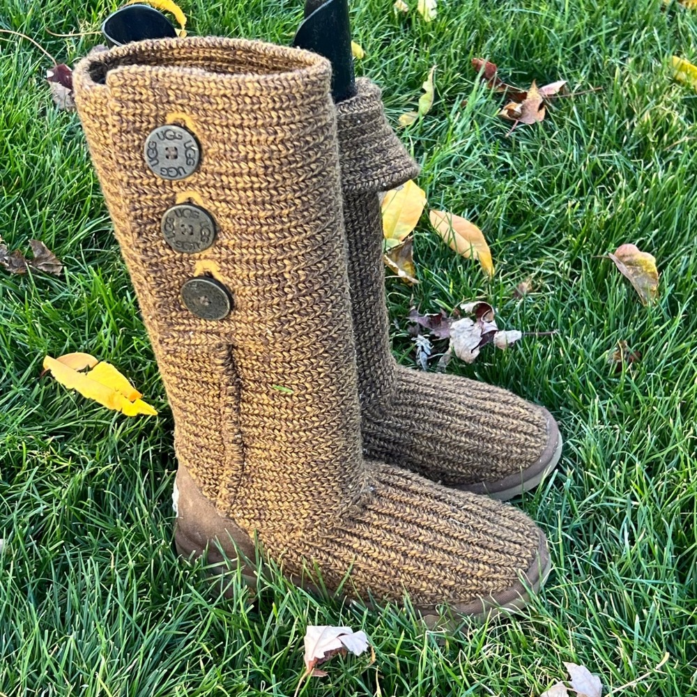 UGG Australia Classic Cardi Knit Button‎ Boots Heather Tamarind/Brown